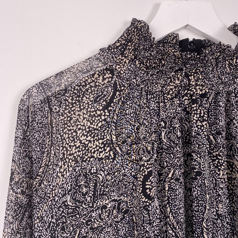 Tommy Hilfiger Paisley Print Smocked Blouse Medium - Picture 3 of 8